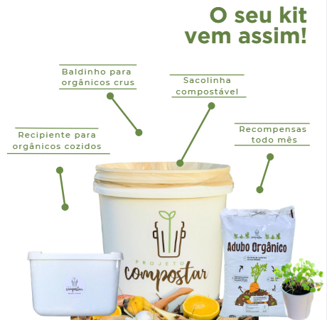 Kit de compostagem Projeto Compostar